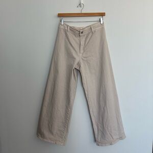 Universal Thread Womens Jeans Size 8 Cream Mid Rise Cropped Wide Leg Ankle